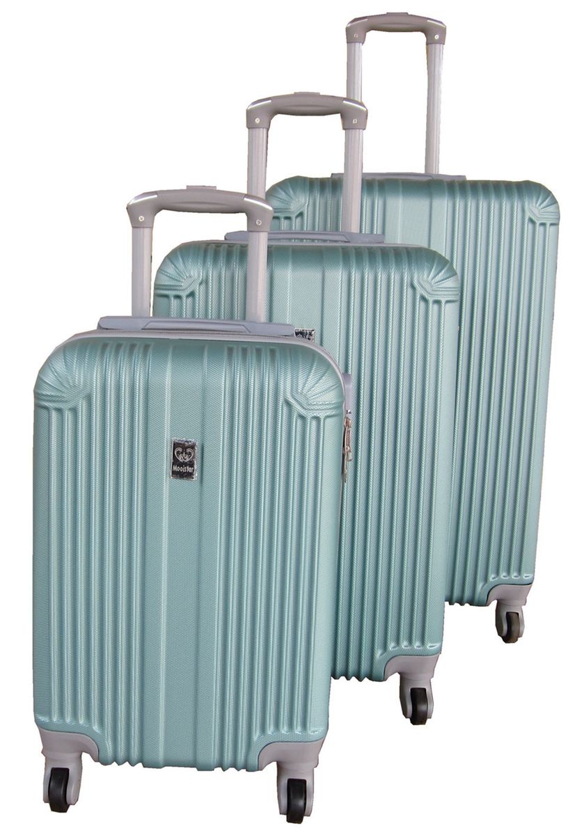3 Piece Mooistar 27 inch Travel Luggage Suitcase Bag Set - Aqua Green