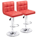 Bar Stools / Kitchen Counter Chairs - Set of Two - Red Colour