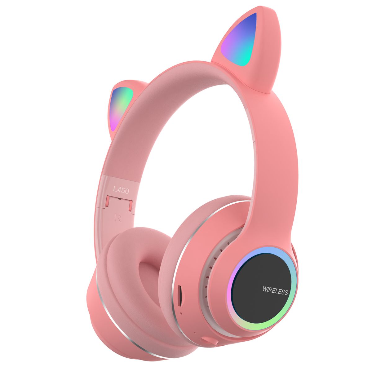 Wireless CAT 5.0 Bluetooth LED HeadPhones - Pink