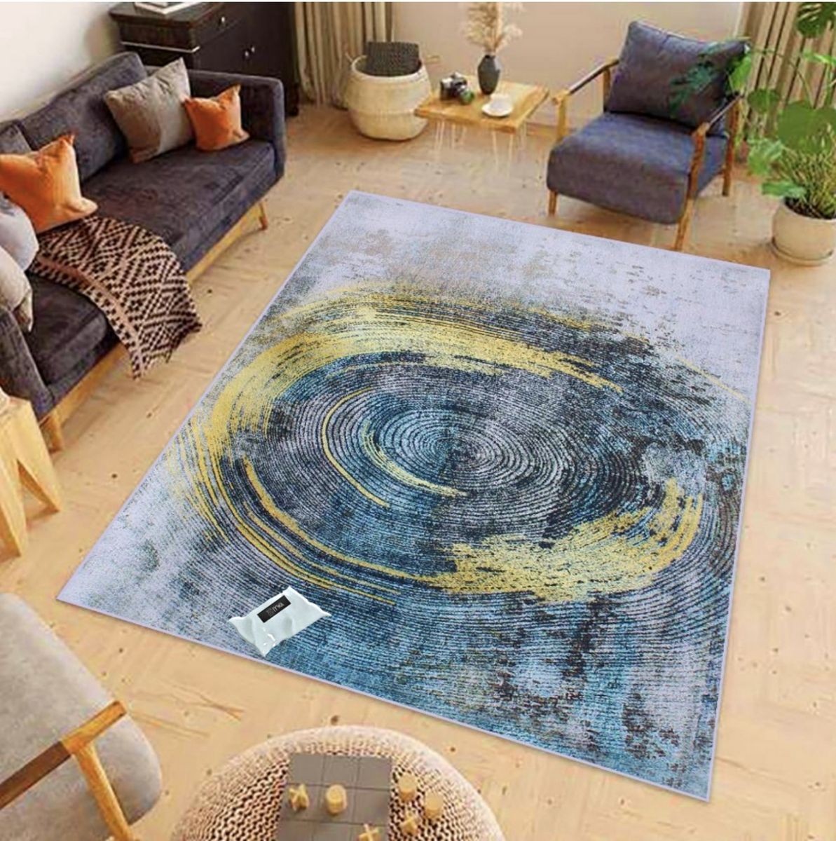 200cm by 150cm - Modern 3D Design Area 49 Rug & Complementary IYWA Tieback