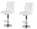 Leatherette High back Bar Stools - Set of 2 - White Colour
