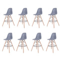 8 Pieces Of 25.5" Modern Style Eiffel Chair Counter Bar Stools Set - Grey
