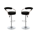 Chrome Base Pu Leather Bar Stools - Black