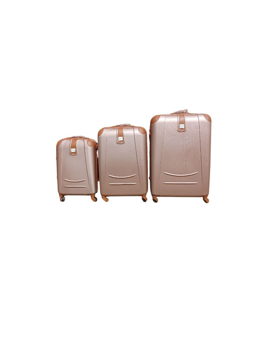 3 Piece Luggage Set Hard Shell Suitcases with Spinner Wheels - GOLD