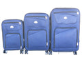 Trolley 3 Piece Travel Luggage Spinner - Fabric - Navy