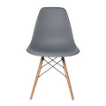 SMTE Modern Mid-Century Dining Chair with Solid Wood Legs S-A304 - Grey