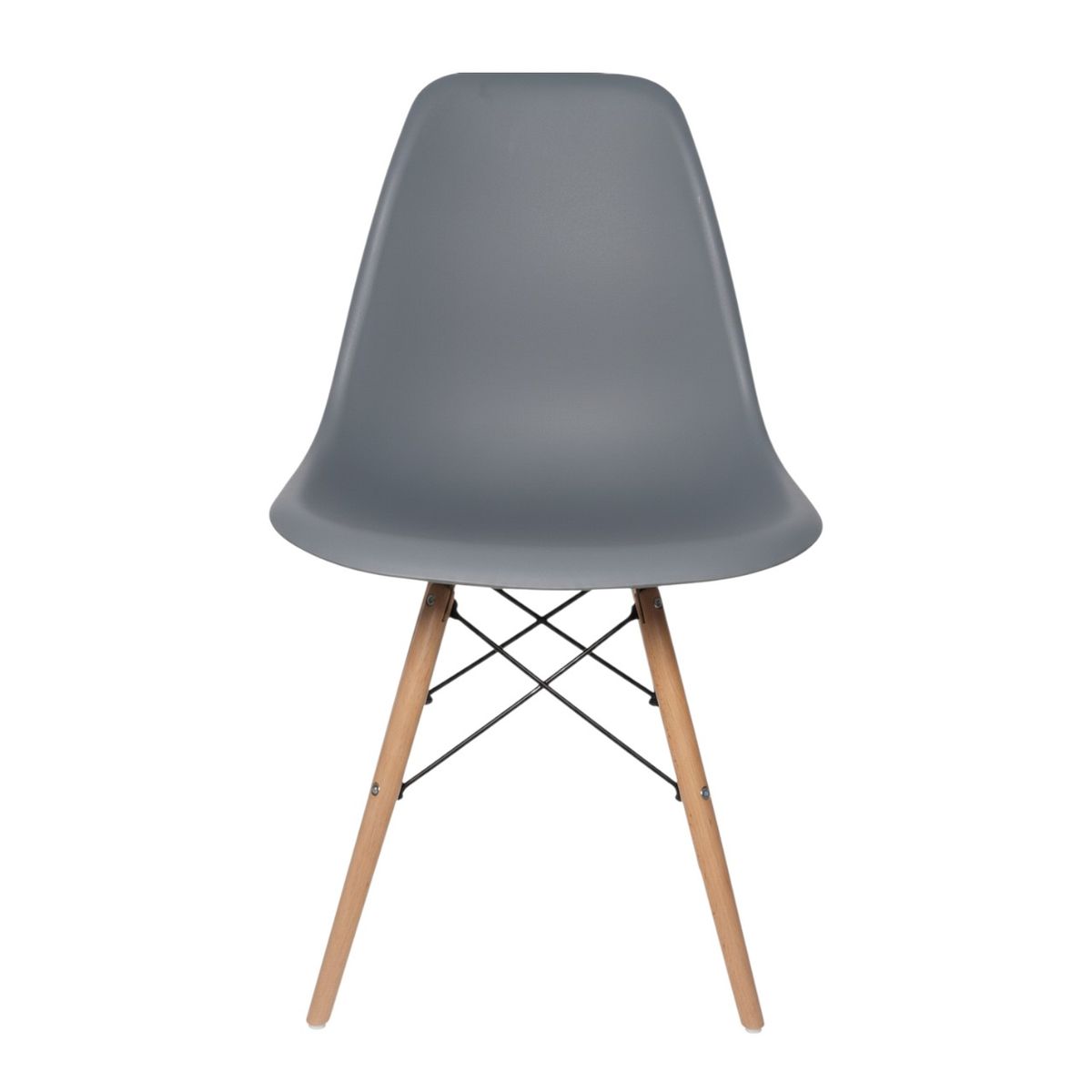 SMTE Modern Mid-Century Dining Chair with Solid Wood Legs S-A304 - Grey