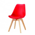 Modern Wooden Leg Chair - Red