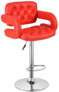 Faux Leather Luxury Barstool with armrests - Red
