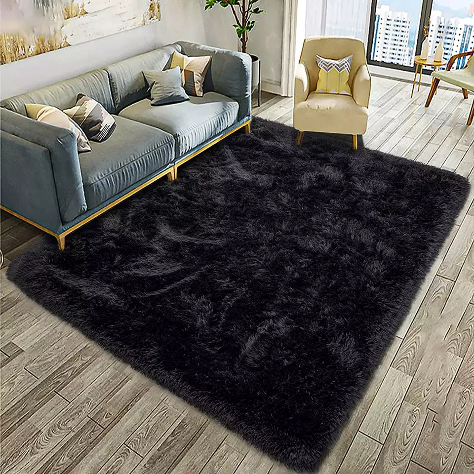 Fluffy Rug - Midnight Black