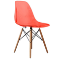 Stylish Transparent Color Dining Wooden Leg Chair - Red