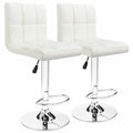 Bar Stools / Kitchen Counter Breakfast Swivel Chairs - 2 Pack - White