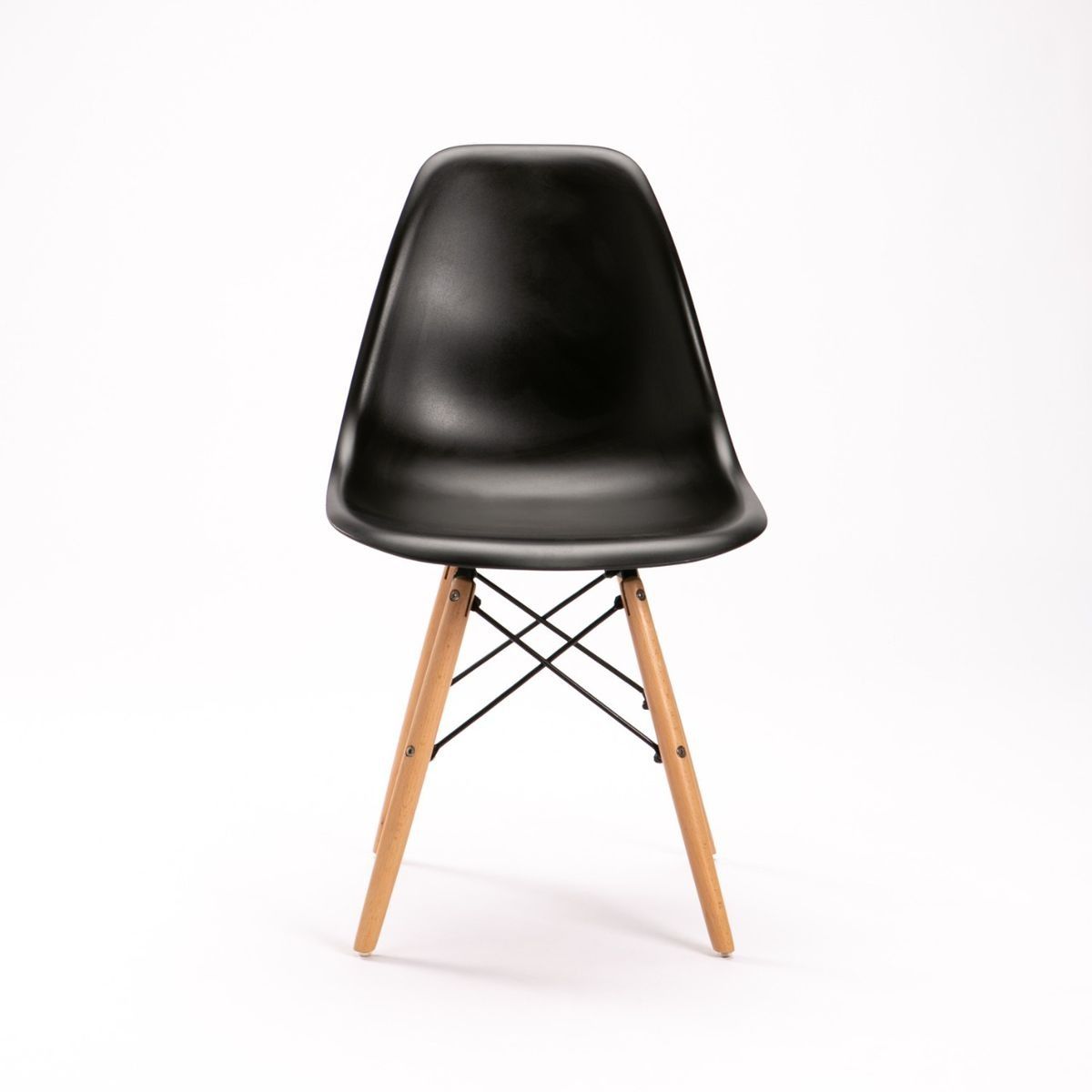 GB Modern Wooden Leg Chair - Black