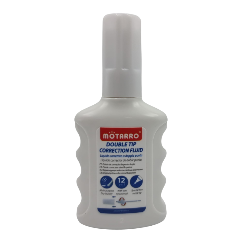 MT 12ml Double Tip Correction Fluid - Metal Tip & Brush - 1 Pack