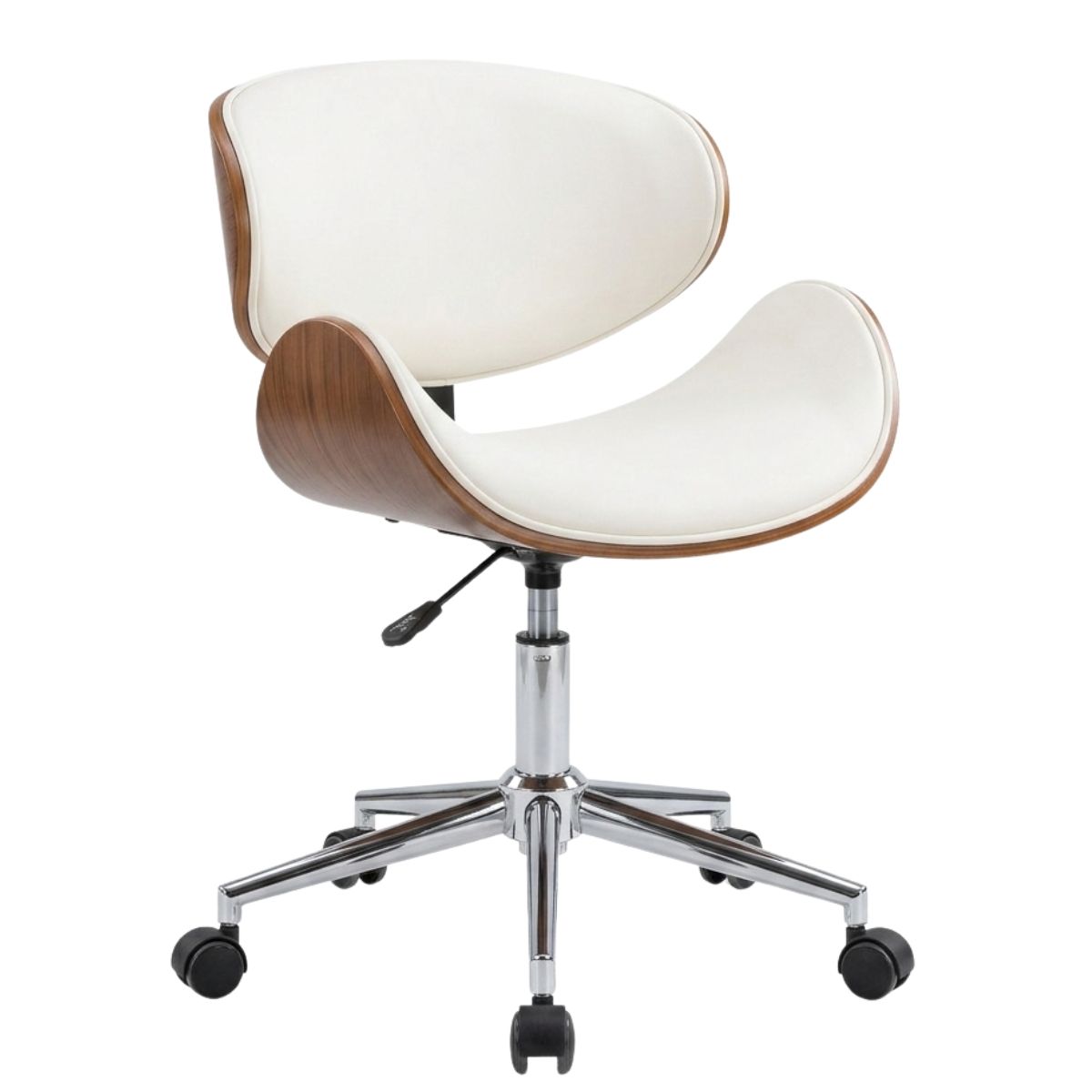 S-2015W Office Chair with Chrome Base - Black & White - White