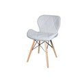 Sophia Faux Leather Wooden Leg Chair - White
