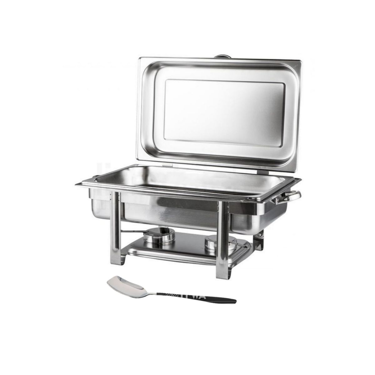 Stainless Steel Single Tray Chafing Dish - Food Warmer & Serving Spoon