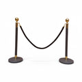 SMTE Velvet Rope Stanchion Barrier Set - Gold with Black Rope - HAHP-1