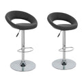 2 Piece Faux Leather Swivel Bar Stool - Black