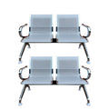SMTE - S-502 Steel Waiting Bench Office Chair 2 Seater - Silver - Set of 2