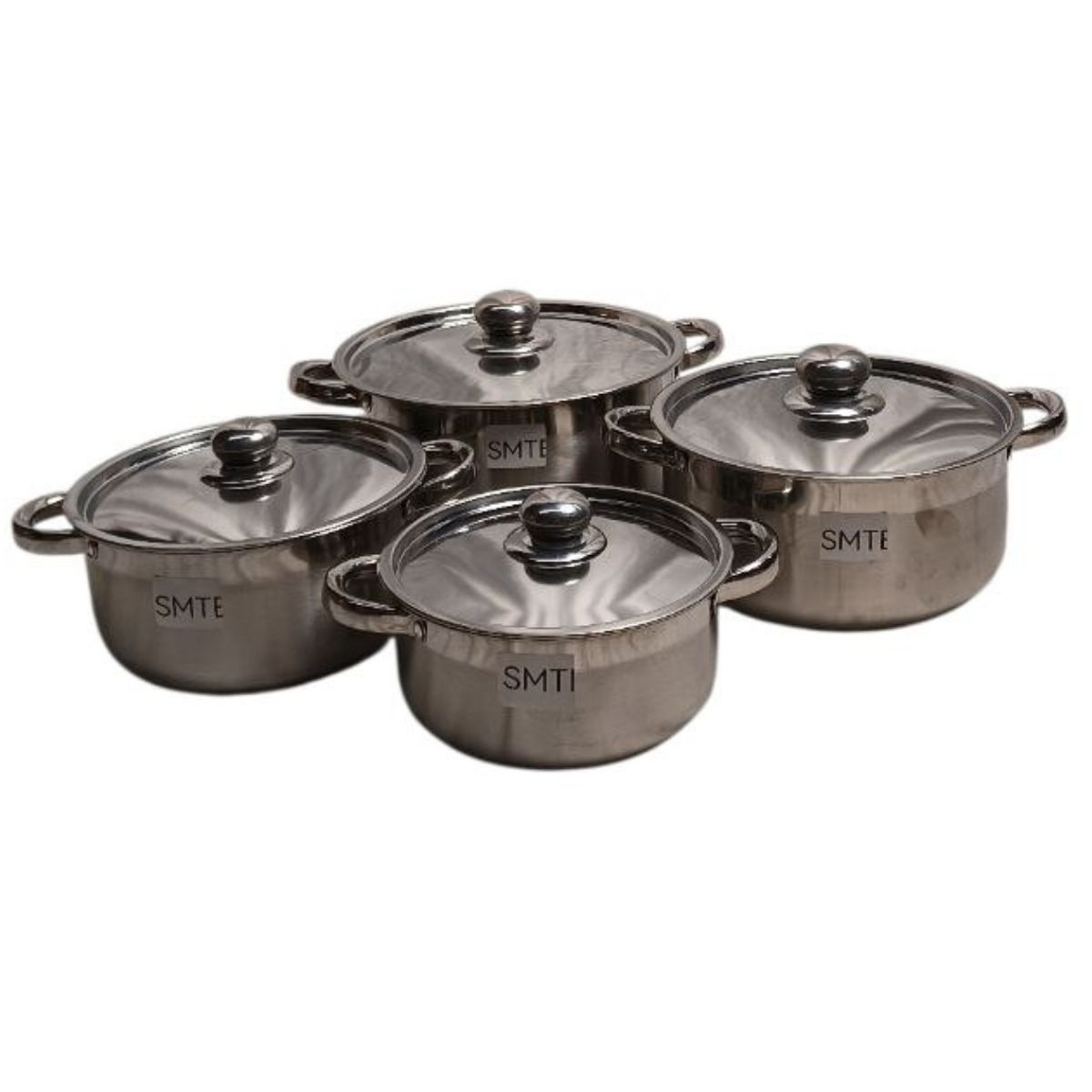 SMTE 8-Piece Stainless Steel Cookware Set - Silver Pots & Pans