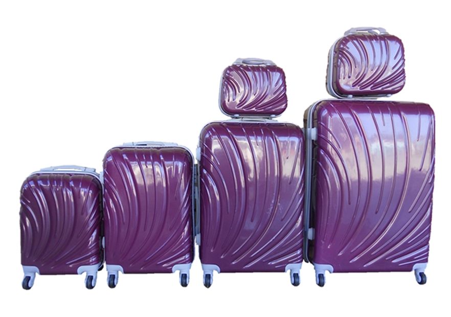 6 Suitcases Travel Trolley Luggage Set - Purple