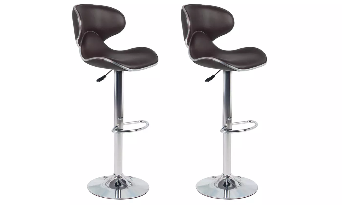 Bar Stools / Kitchen Counter Chairs - Pack of Two – Brown Colour