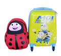 Minions Kids Suitcase & Ladybug Backpack Set - Travel Combo