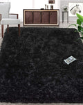 New Large Premium Heavy Duty Fluffy Carpet/Rug & Complementary SMTE Tieback - Charcoal Black
