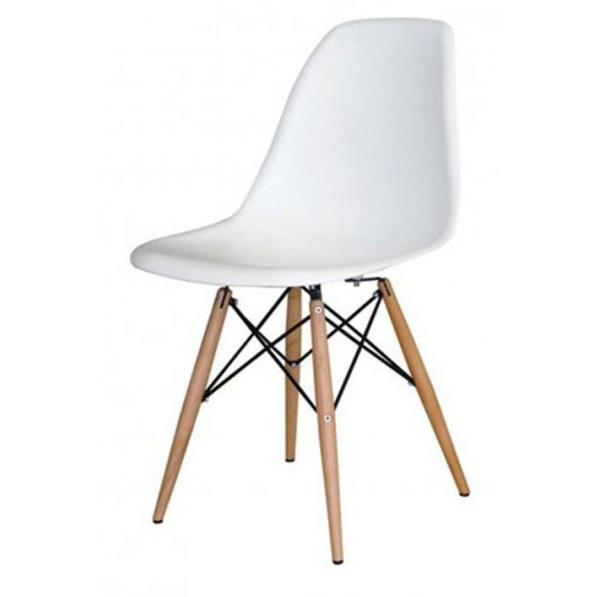 GB Modern Wooden Leg Chair - White