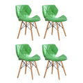 4 Piece Of Multifunctional Scandinavian Butterfly Design Ergonomic Chair Set - Green