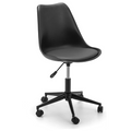 Armless Adjustable Swivel Mid-Back Task Office Chair with Wheels - Black
