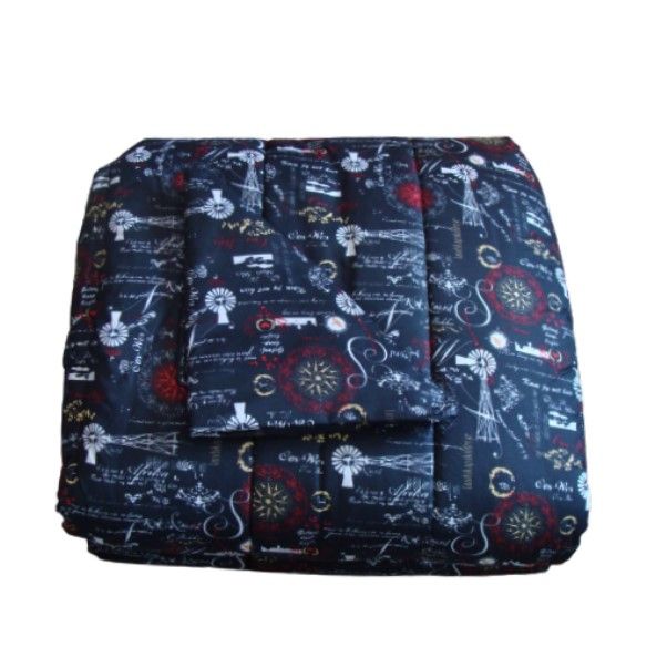 Queen and King Size 5 Piece Comforter Set - Black
