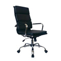 SMTE - Executive Swivel Office Chair, PU Leather & Chrome Base - Black