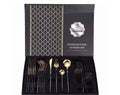 Black and Gold Cutlery Set - 24 Piece