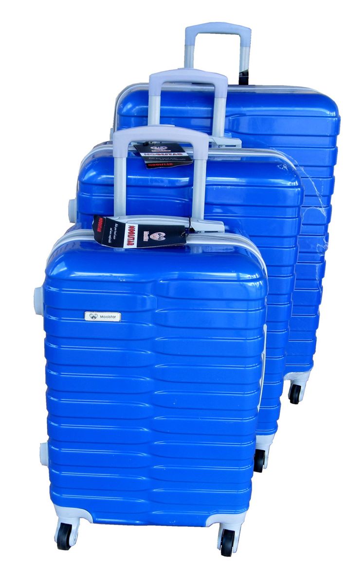 Mooistar Travel Luggage 3 Piece Suitcases Spinner - Blue