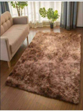 200x150 Brown with Beige Shade Foldable Fluffy Shaggy Rug