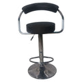 Bar Chair - Black with Chrome Base