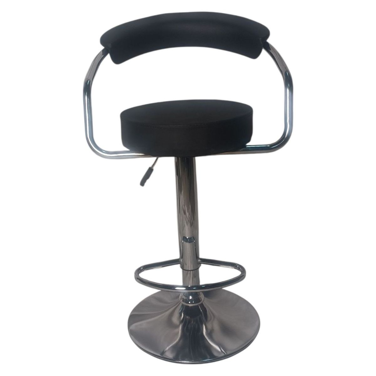 Bar Chair - Black with Chrome Base