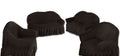 Decadent Ruffled 4 Piece Sofa & Couch Slipcover Set -2 + 2 + 1 + 1 - Grey