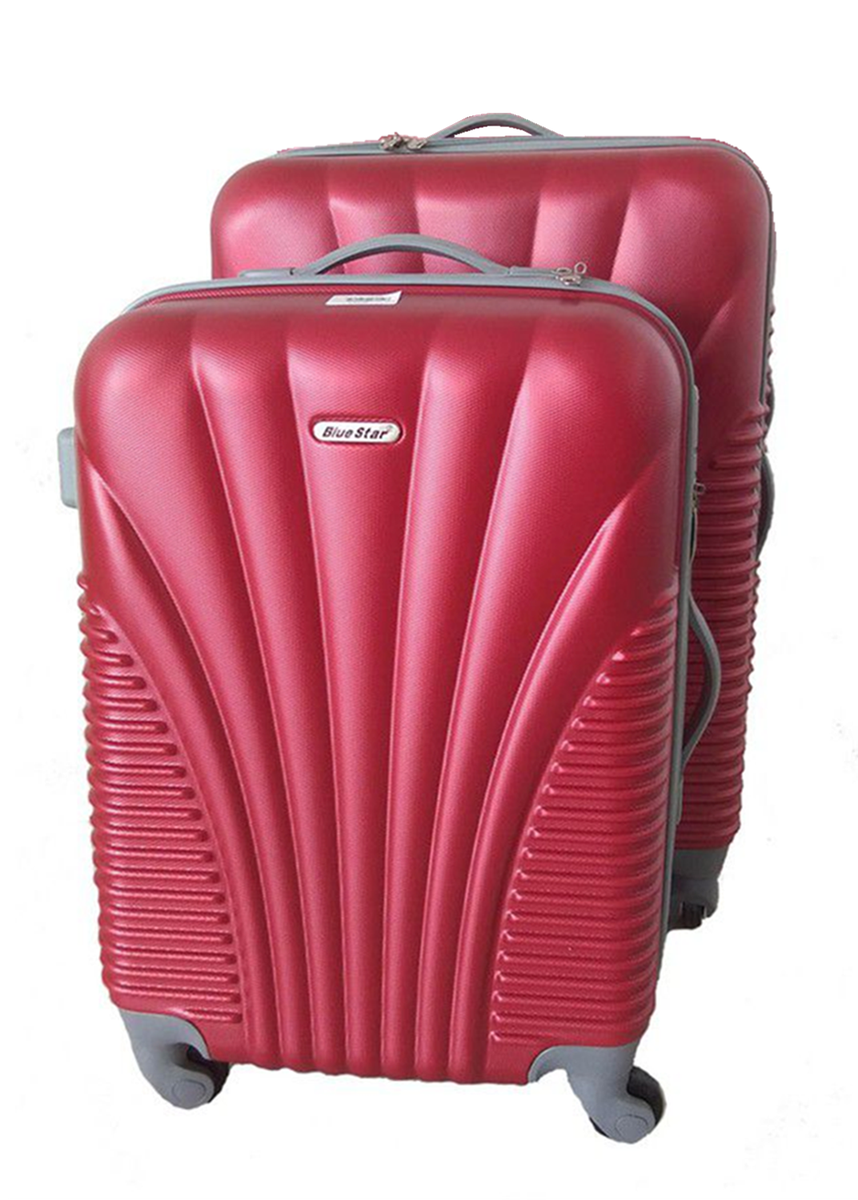2 Piece Blue Star Luggage Set - Red