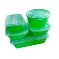 Storage Containers - BPA Free Plastic - Various Sizes (5 Piece) - Green