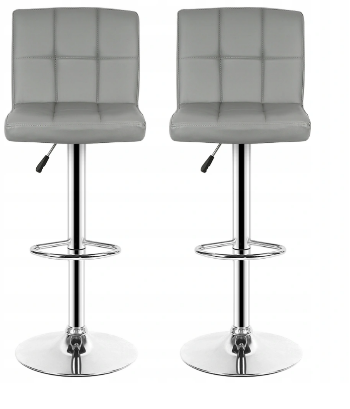 Bar Stools / Kitchen Counter Breakfast Chairs - Set of Two - Grey Colour