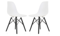 2 x Stylish Black Wooden Leg Chairs