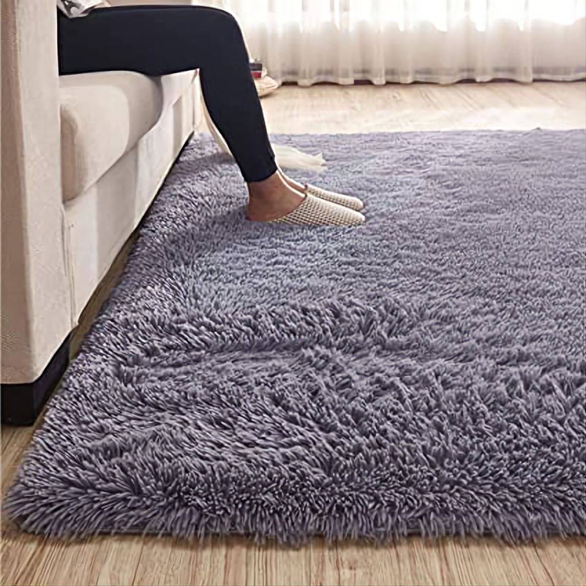 Fluffy Shaggy Rug/Carpet - Dark Grey