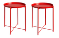 2 x Metal Coffee Tables - Red