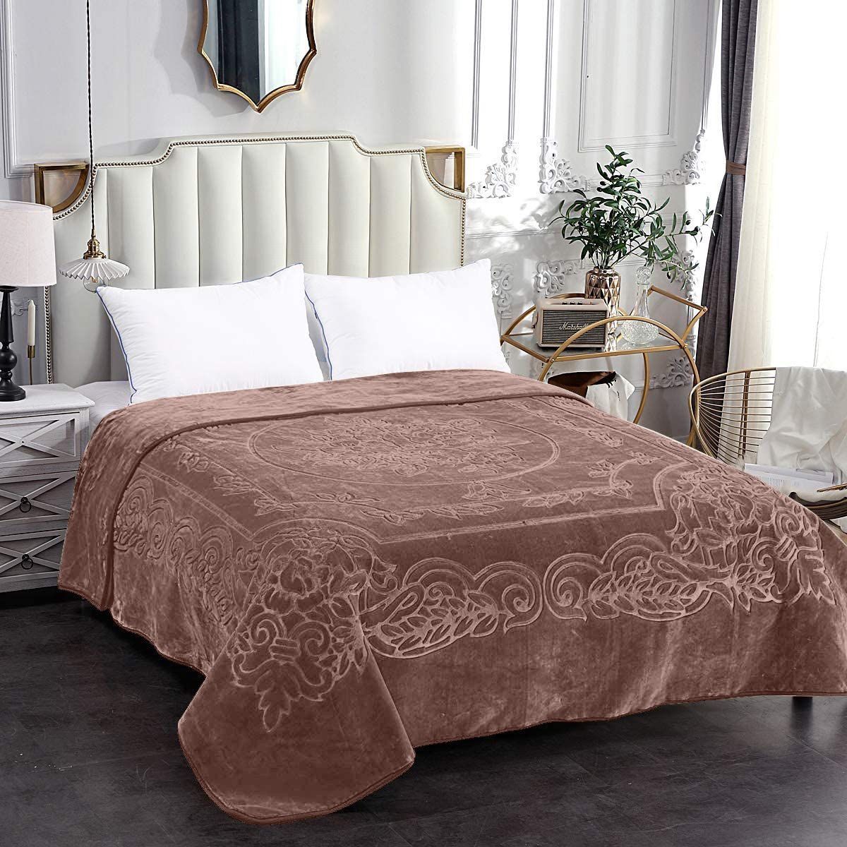 Rainbow - Luxury Mink Blanket 230x200cm - Warm Winter Fleece - Chocolate