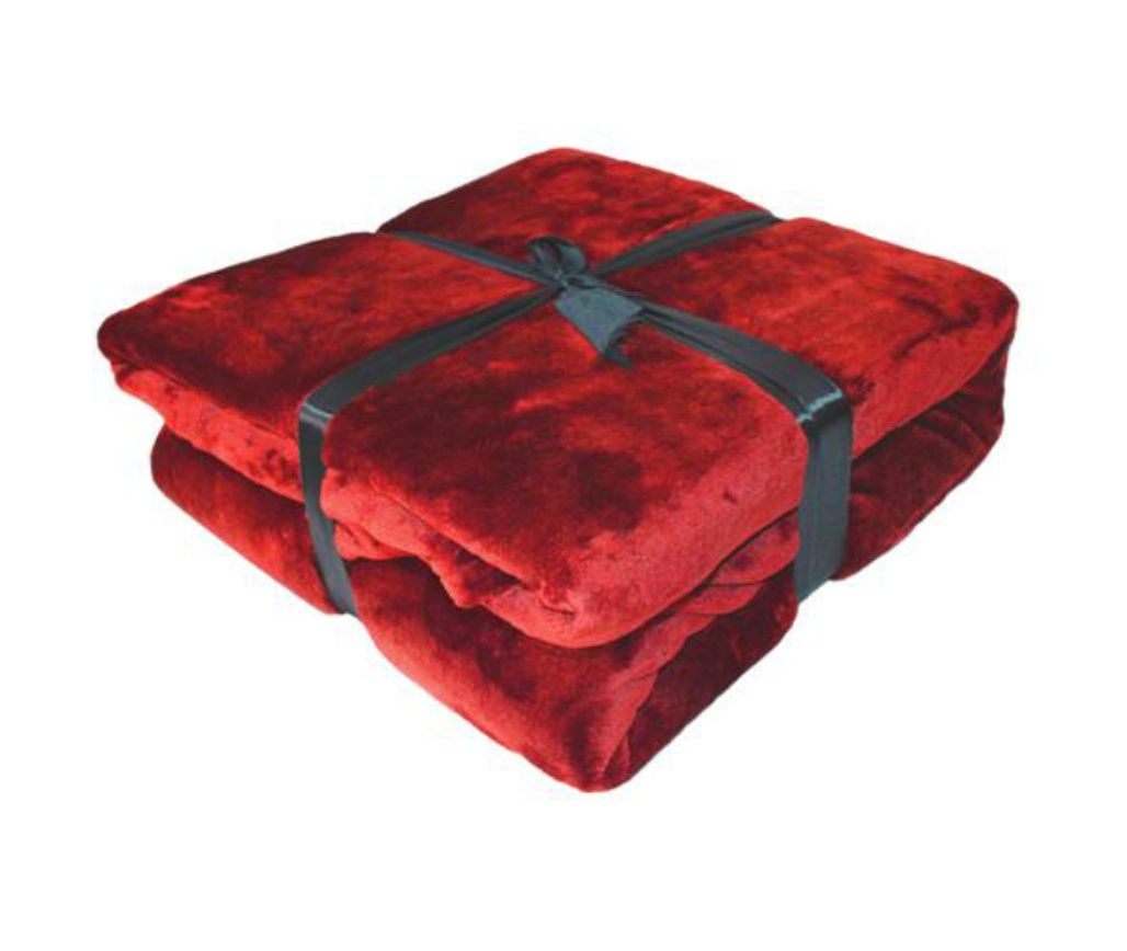 Dream World Luxurious Suede Microfiber Fleece Throw Blanket - 150x180cm - Red