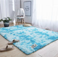 New Large Premium Heavy Duty Fluffy Carpet/Rug & Complementary SMTE Tieback - Sky Blue Mix