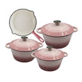 DH - The Best 7 Piece Enameled Cast Iron Dutch Oven Cookware Set - Baby Pink